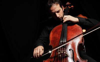 Playing a Cello at Heid Music